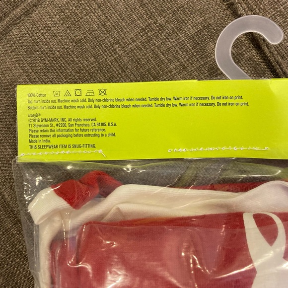 NWT Girls Pajama Set Red Love Long Sleeve and Pants Cotton Set Size 12 - Picture 6 of 6